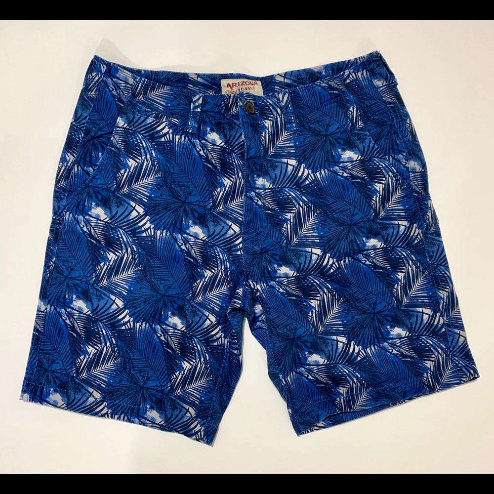 Blue palm trees printed shorts